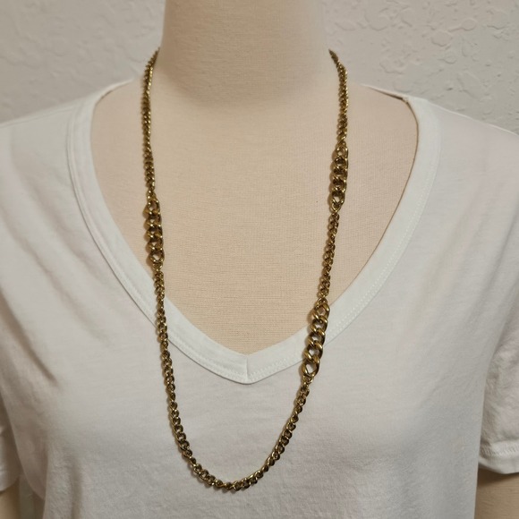 Ann Taylor Jewelry - Ann Taylor Gold Tone Chain Necklace Long Minimalist Statement Jewelry‎ NWT